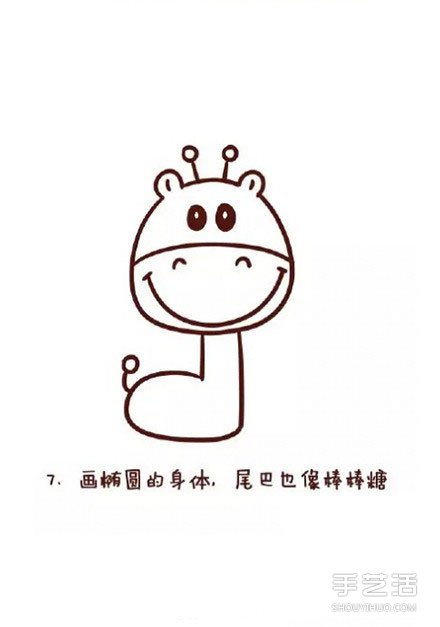 長頸鹿簡筆畫步驟教程 長頸鹿簡筆卡通畫的畫法 -  rpnrmr.com