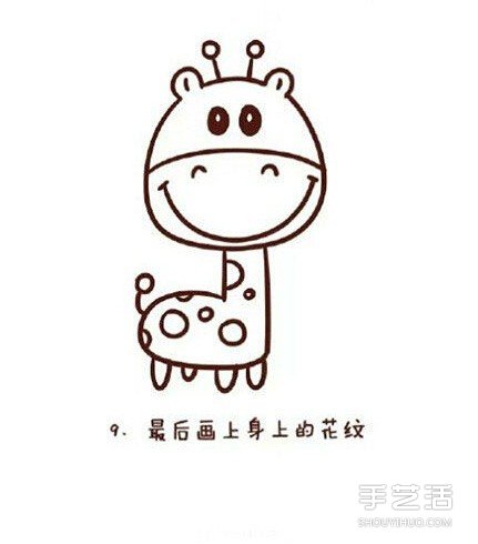 長頸鹿簡筆畫步驟教程 長頸鹿簡筆卡通畫的畫法 -  rpnrmr.com