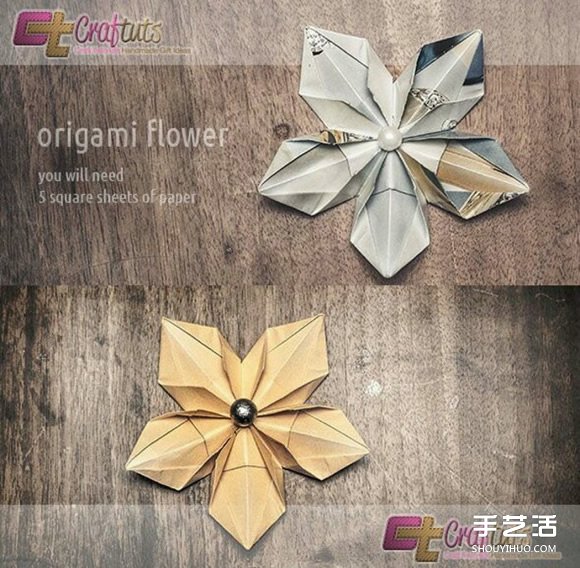 折紙五角星花圖解 五角星花的折法詳細步驟 -  rpnrmr.com