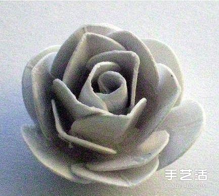 硬紙片折紙玫瑰花的方法 玫瑰花的折法步驟圖 -  rpnrmr.com