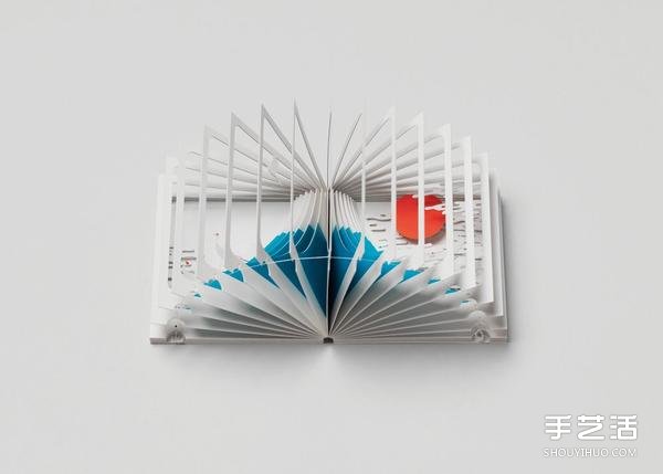 紙雕藝術(shù)：壯麗富士山縮小成迷你立體書 -  rpnrmr.com