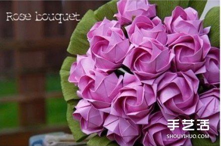 漂亮紙玫瑰的折法圖解 折紙玫瑰花的步驟圖 -  rpnrmr.com
