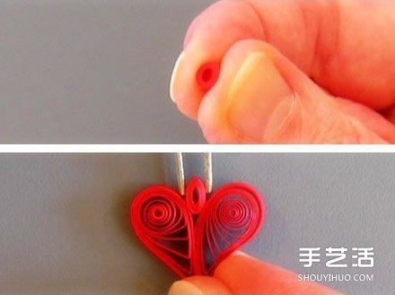 衍紙愛心項(xiàng)鏈墜子DIY 衍紙心形卷項(xiàng)鏈墜子制作 -  rpnrmr.com