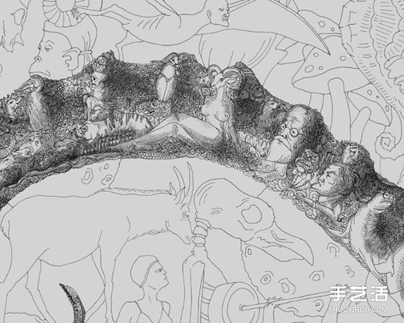 細(xì)節(jié)藏在近觀處，百幅插畫繪制而成的畫作 -  rpnrmr.com