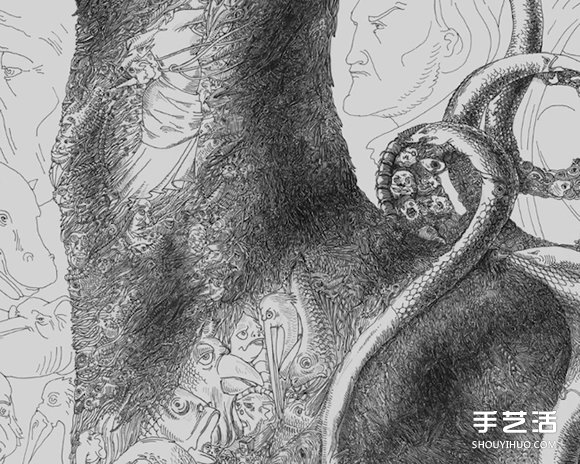 細(xì)節(jié)藏在近觀處，百幅插畫繪制而成的畫作 -  rpnrmr.com