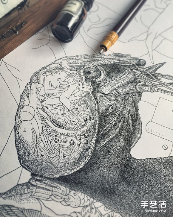 細(xì)節(jié)藏在近觀處，百幅插畫繪制而成的畫作 -  rpnrmr.com