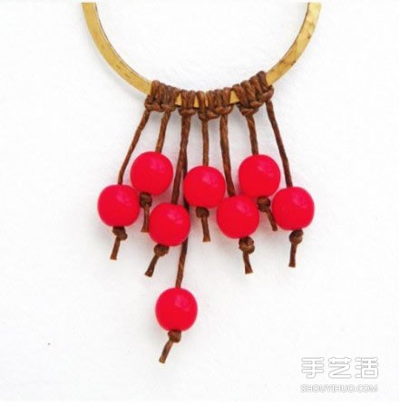可愛繩編耳環(huán)DIY制作 帶珠子耳環(huán)制作教程 -  rpnrmr.com