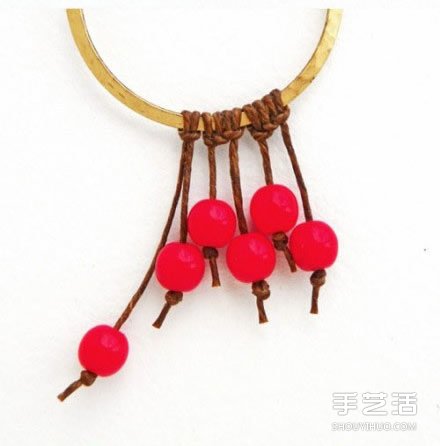 可愛繩編耳環(huán)DIY制作 帶珠子耳環(huán)制作教程 -  rpnrmr.com