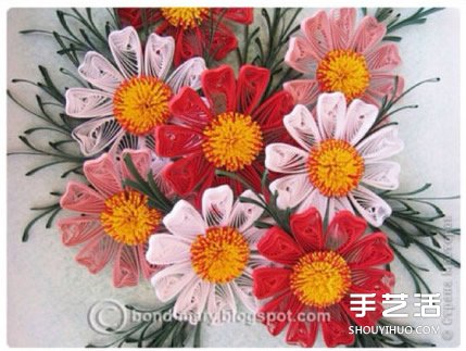 漂亮花朵圖案衍紙畫(huà)的制作方法過(guò)程圖解 -  rpnrmr.com