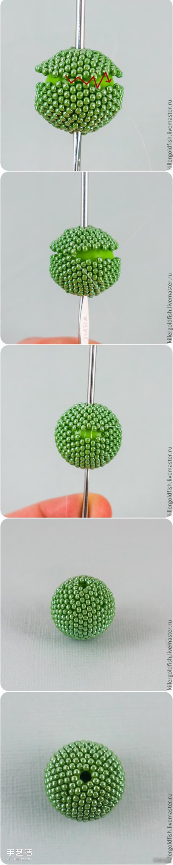 串珠圓球手工制作圖解 串珠圓形珠子DIY教程 -  rpnrmr.com