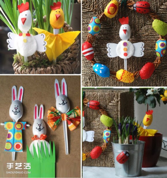 一次性塑料勺子DIY制作小公雞、小兔子和甲蟲(chóng) -  rpnrmr.com