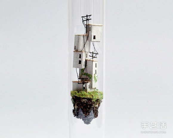 硬紙板和樹枝變廢為寶 DIY玻璃試管中的世界 -  rpnrmr.com