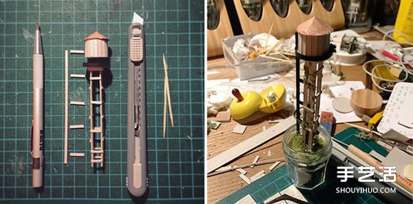 硬紙板和樹枝變廢為寶 DIY玻璃試管中的世界 -  rpnrmr.com