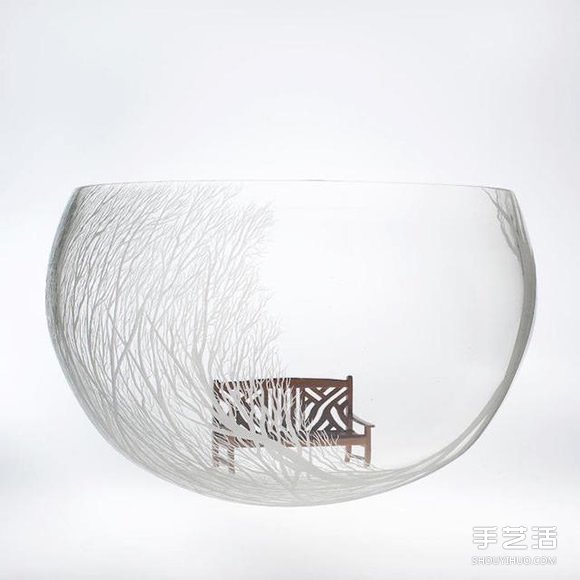 玻璃雕刻作品：用電鉆刻劃出心中的森林圣殿 -  rpnrmr.com