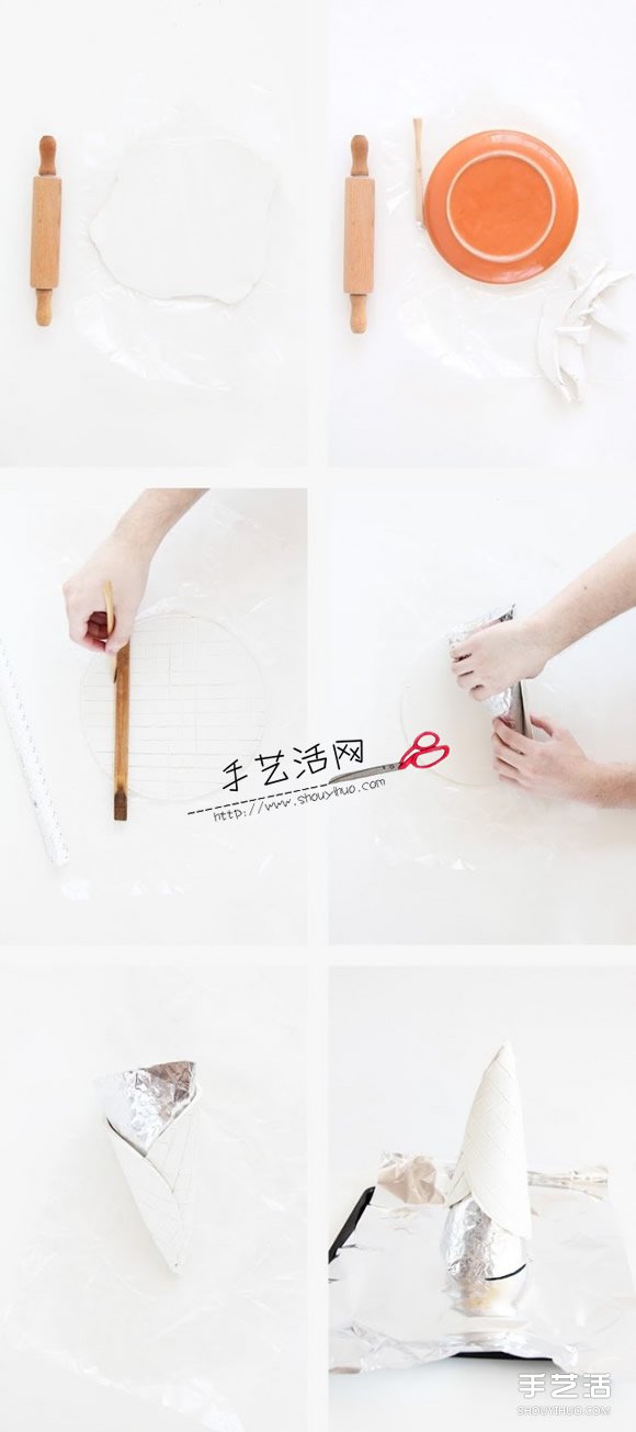 自制蛋卷冰淇淋花盆 軟陶花盆DIY制作教程 -  rpnrmr.com