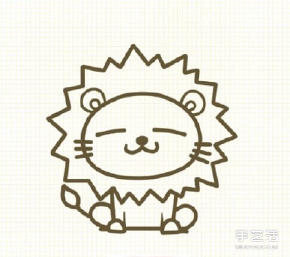 可愛獅子簡筆畫步驟 獅子簡筆畫彩色圖片教程 -  rpnrmr.com