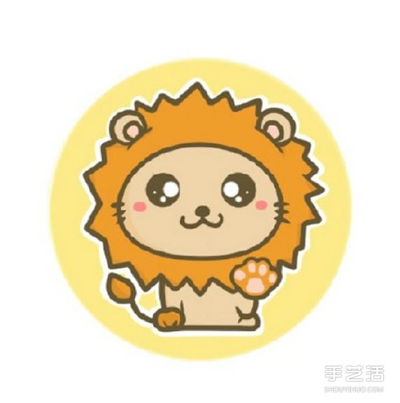 可愛獅子簡筆畫步驟 獅子簡筆畫彩色圖片教程 -  rpnrmr.com