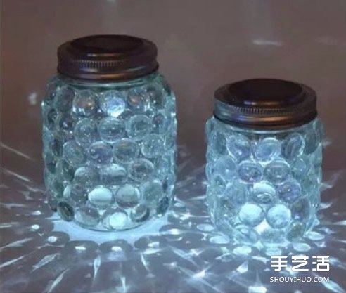 玻璃罐廢物利用手工制作情人節(jié)浪漫燭臺(tái)小夜燈 -  rpnrmr.com