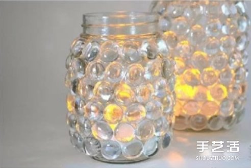 玻璃罐廢物利用手工制作情人節(jié)浪漫燭臺(tái)小夜燈 -  rpnrmr.com