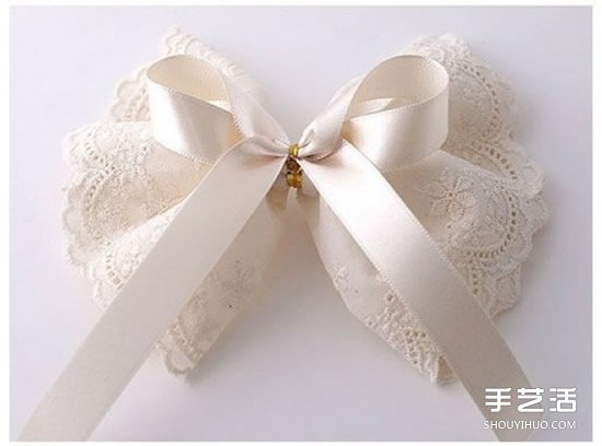 蕾絲布蝴蝶發(fā)卡DIY 蝴蝶發(fā)卡手工制作教程 -  rpnrmr.com