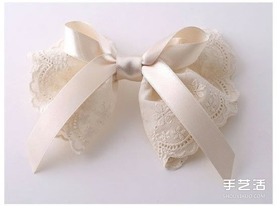蕾絲布蝴蝶發(fā)卡DIY 蝴蝶發(fā)卡手工制作教程 -  rpnrmr.com