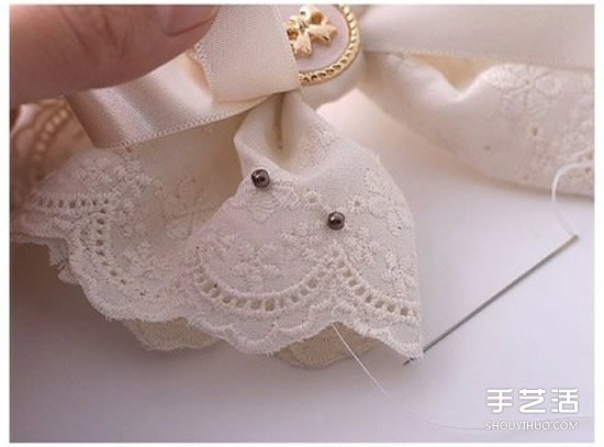蕾絲布蝴蝶發(fā)卡DIY 蝴蝶發(fā)卡手工制作教程 -  rpnrmr.com