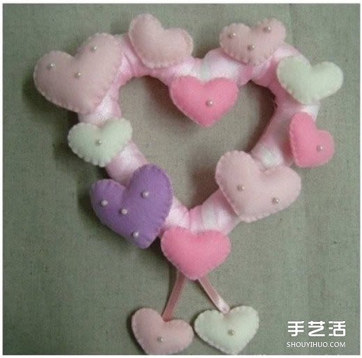 婚禮用漂亮愛心掛飾布藝手工制作圖解教程 -  rpnrmr.com