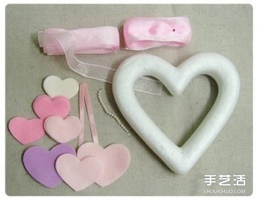 婚禮用漂亮愛心掛飾布藝手工制作圖解教程 -  rpnrmr.com