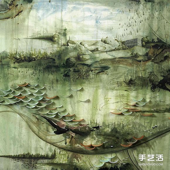 似畫不是畫：混合材質(zhì)DIY奇幻華麗的立體山水畫 -  rpnrmr.com