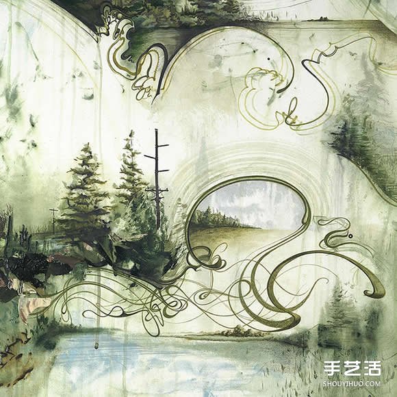 似畫不是畫：混合材質(zhì)DIY奇幻華麗的立體山水畫 -  rpnrmr.com