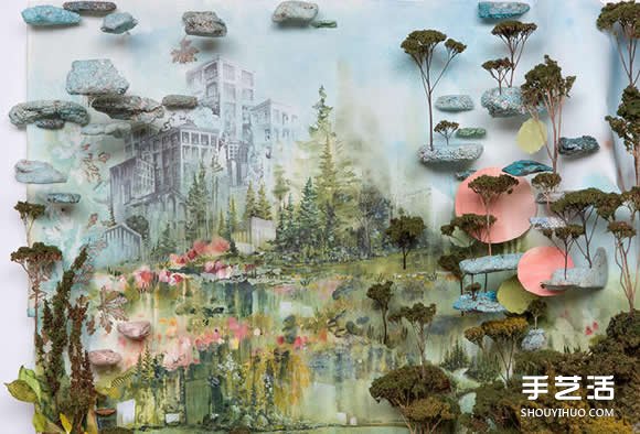似畫不是畫：混合材質(zhì)DIY奇幻華麗的立體山水畫 -  rpnrmr.com