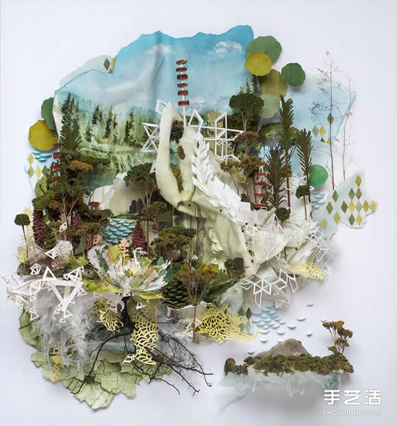 似畫不是畫：混合材質(zhì)DIY奇幻華麗的立體山水畫 -  rpnrmr.com