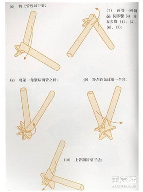 怎么用吸管折星星的方法 吸管星星的折法圖解  -  rpnrmr.com