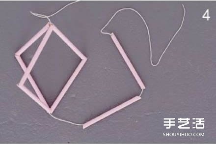 吸管廢物利用小制作 DIY立體菱形裝飾掛件 -  rpnrmr.com