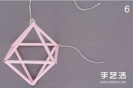 吸管廢物利用小制作 DIY立體菱形裝飾掛件 -  rpnrmr.com