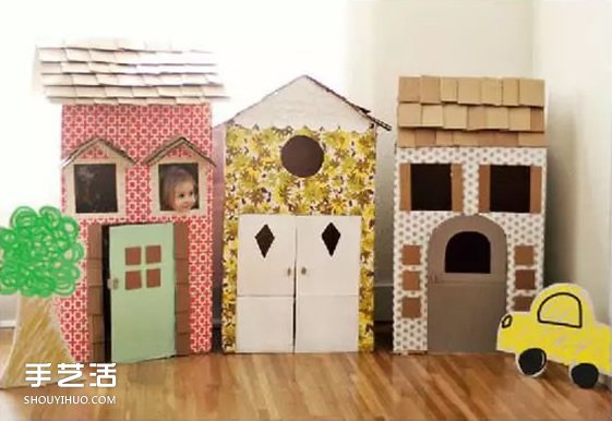 廢舊紙箱制作房子的方法 兒童玩具小屋DIY教程 -  rpnrmr.com