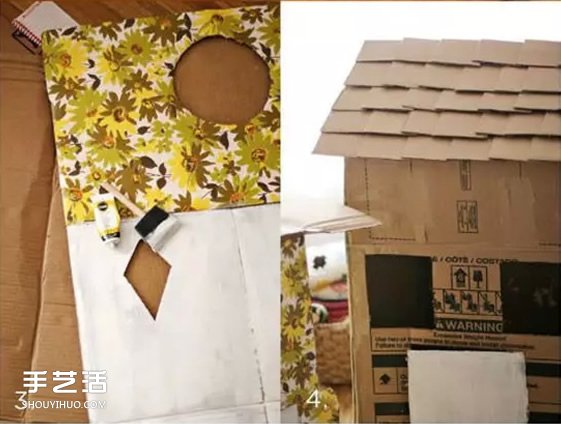 廢舊紙箱制作房子的方法 兒童玩具小屋DIY教程 -  rpnrmr.com