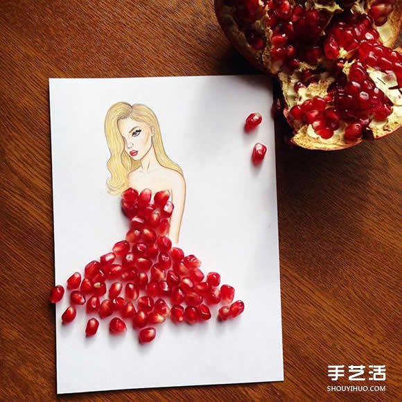 插畫(huà)家利用生活用品DIY制作畫(huà)中人的美麗服飾 -  rpnrmr.com