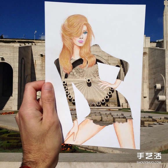 插畫(huà)家利用生活用品DIY制作畫(huà)中人的美麗服飾 -  rpnrmr.com