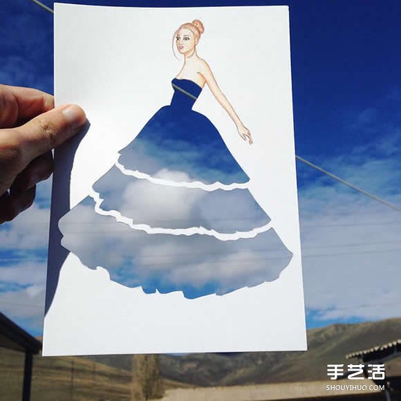 插畫(huà)家利用生活用品DIY制作畫(huà)中人的美麗服飾 -  rpnrmr.com
