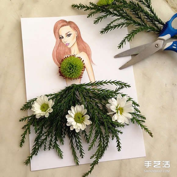 插畫(huà)家利用生活用品DIY制作畫(huà)中人的美麗服飾 -  rpnrmr.com