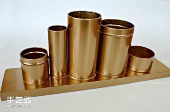 鐵罐廢物利用DIY手工制作漂亮文具架的教程 -  rpnrmr.com