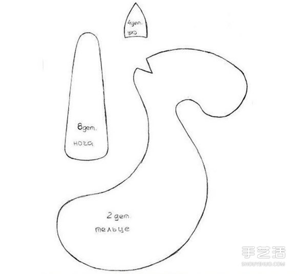 布藝馬手工制作帶圖紙 毛絨玩具馬DIY圖解 -  rpnrmr.com