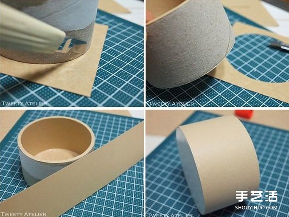 透明膠帶紙筒廢物利用 DIY制作漂亮的收納盒 -  rpnrmr.com