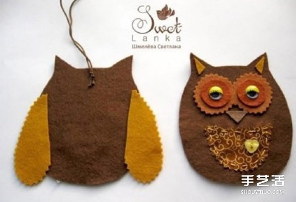 不織布貓頭鷹掛件DIY 貓頭鷹掛飾布藝制作教程 -  rpnrmr.com