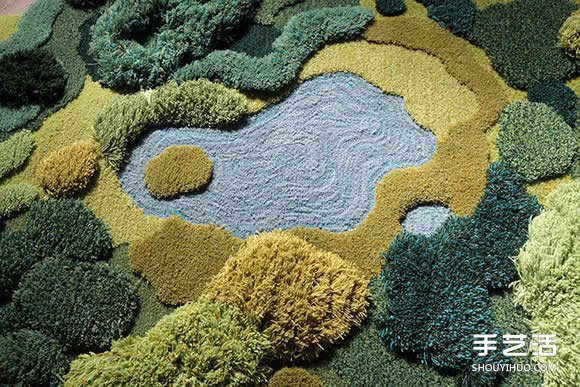 地毯廢料手工編織出模擬大自然生態(tài)的羊毛毯 -  rpnrmr.com