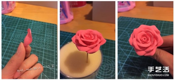 粘土玫瑰花制作圖解 粘土玫瑰的做法DIY教程 -  rpnrmr.com