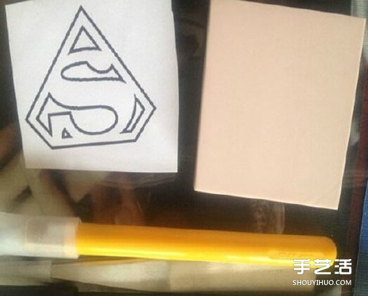 超人圖案橡皮圖章的手工制作圖解教程 -  rpnrmr.com