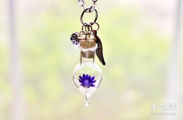 手作飾品：把干燥花放進(jìn)玻璃容器中制成的項(xiàng)鏈 -  rpnrmr.com