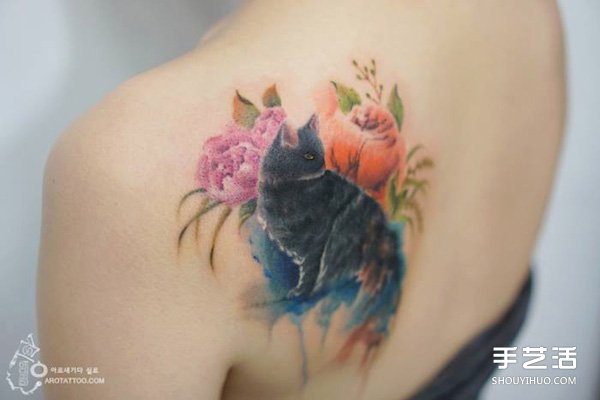 來自韓國的唯美浪漫水彩花卉風(fēng)格紋身圖案 -  rpnrmr.com